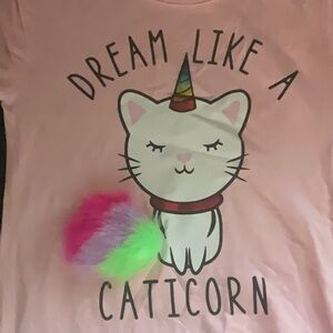 Dream like a caticorn girls short sleeve shirt